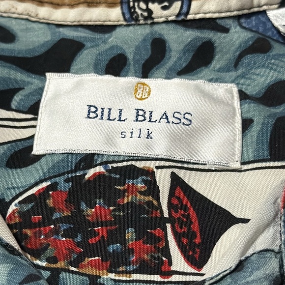 Vintage Bill Blass Silk Shirt With Surfboard Print - Picture 3 of 4
